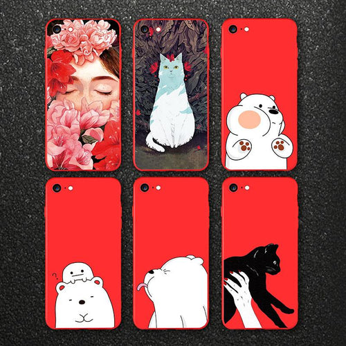 2018 New Ultra Thin Red Cute Phone Cases