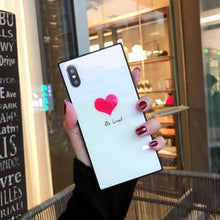 Load image into Gallery viewer, 2018 Luxury blue light Square Glass phone Case For iPhone