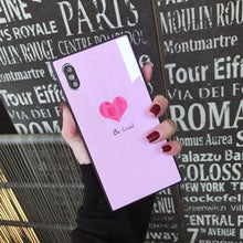 Load image into Gallery viewer, 2018 Luxury blue light Square Glass phone Case For iPhone