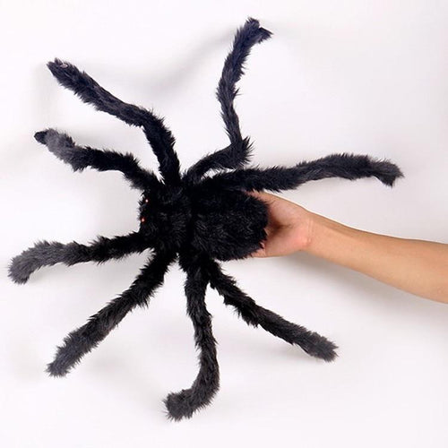 2018 New Halloween Horrible Big Black Furry Fake Spider  Creep Trick Or Treat Halloween Decoration