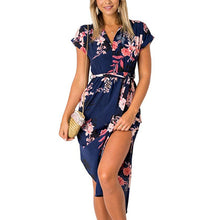 Load image into Gallery viewer, 2019 Hot Sale Women Midi Party Dresses Geometric Print Summer Boho Beach Dress