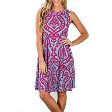 Load image into Gallery viewer, Elegant Summer Floral Dress Women Party Dresses Fashion Sleeveless Vestido Robe Femme